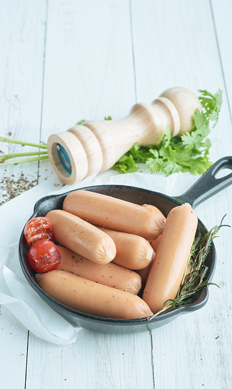 ไส้กรอกไก่รมควันหนังกรอบ 